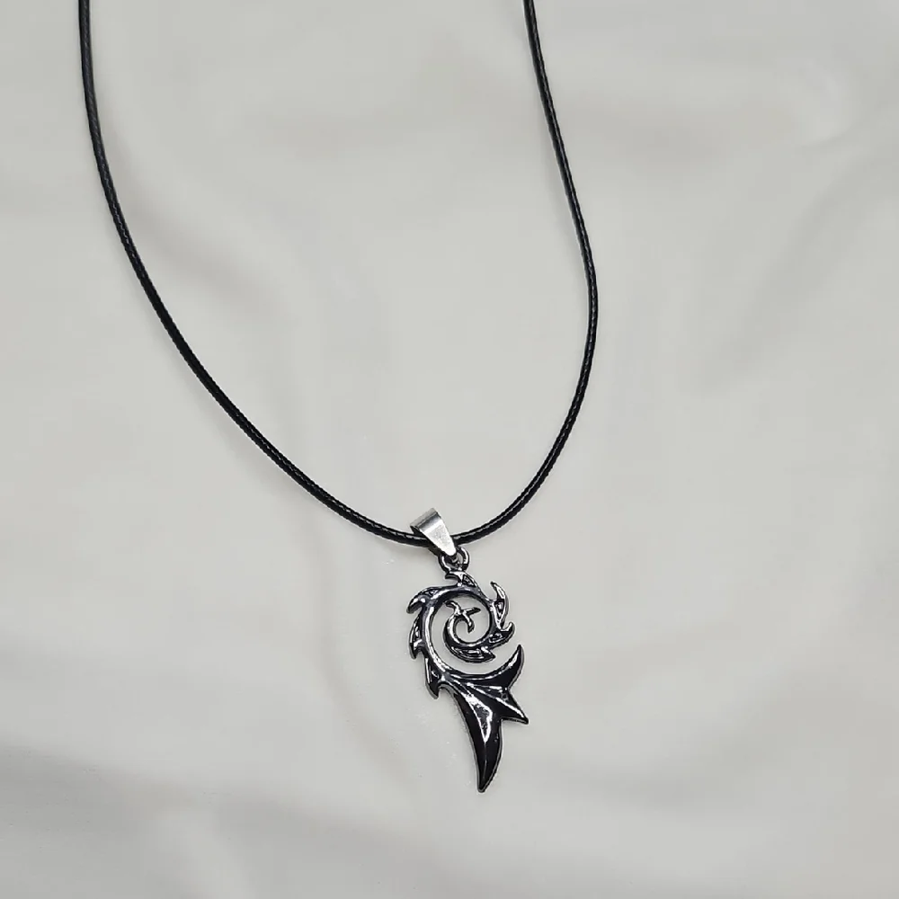 Men's Unisex Black Cord Celtic Pendant Necklace NWOT Silver Gunmetal Color